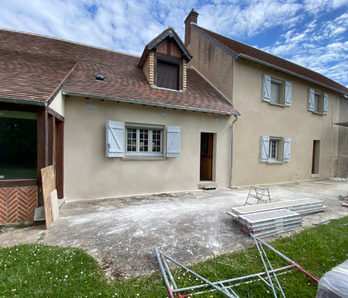 Maitre d'Oeuvre Constans - Rénovation extérieure d'une longère en Sologne - Maslives